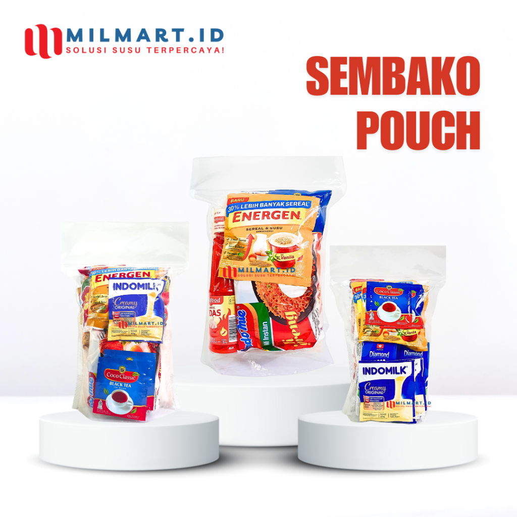 

SEMBAKO POUCH PAKET SEMBAKO PRAKTIS MURAH KOMPLIT - ISI BERAS GULA SAOS INDOMIE TEH SEREAL