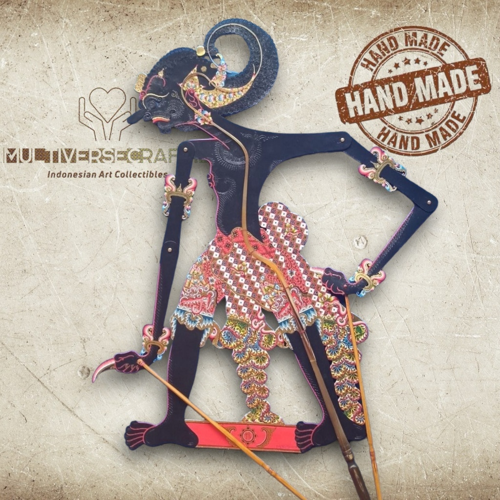 MULTIVERSECRAFTID Wayang Alusan Bima Werkudoro Bahan Premium Kulit Kerbau Asli Tatahan Detail Halus