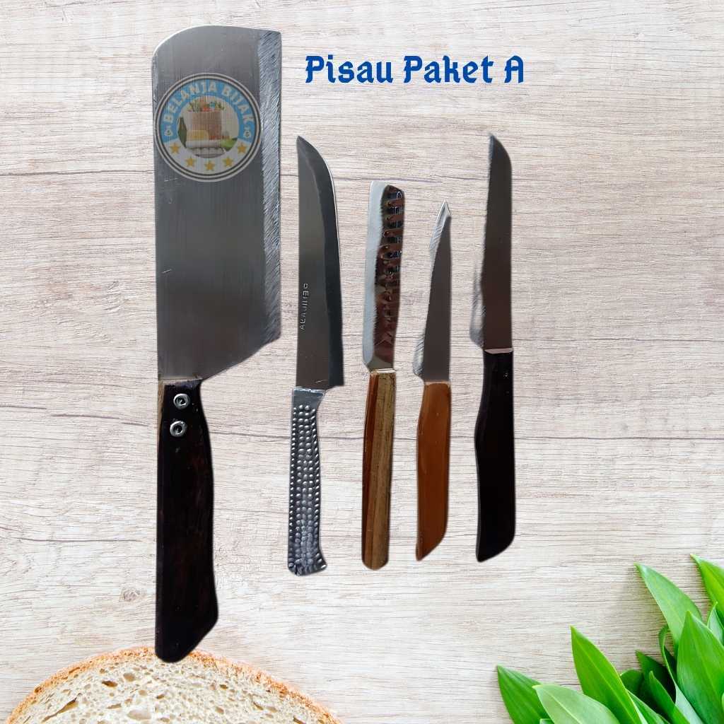 Pisau Dapur Satu set Lengkap/ Pisau Chef/ Pisau Roti/ Pisau Santoku/ Pisau Roti/ Pisau Buah