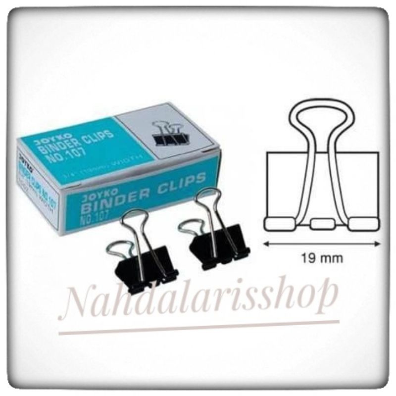 

Binder Clip / Klip Kertas / Penjepit Kertas Joyko 107 1 Pak isi 12 Pcs