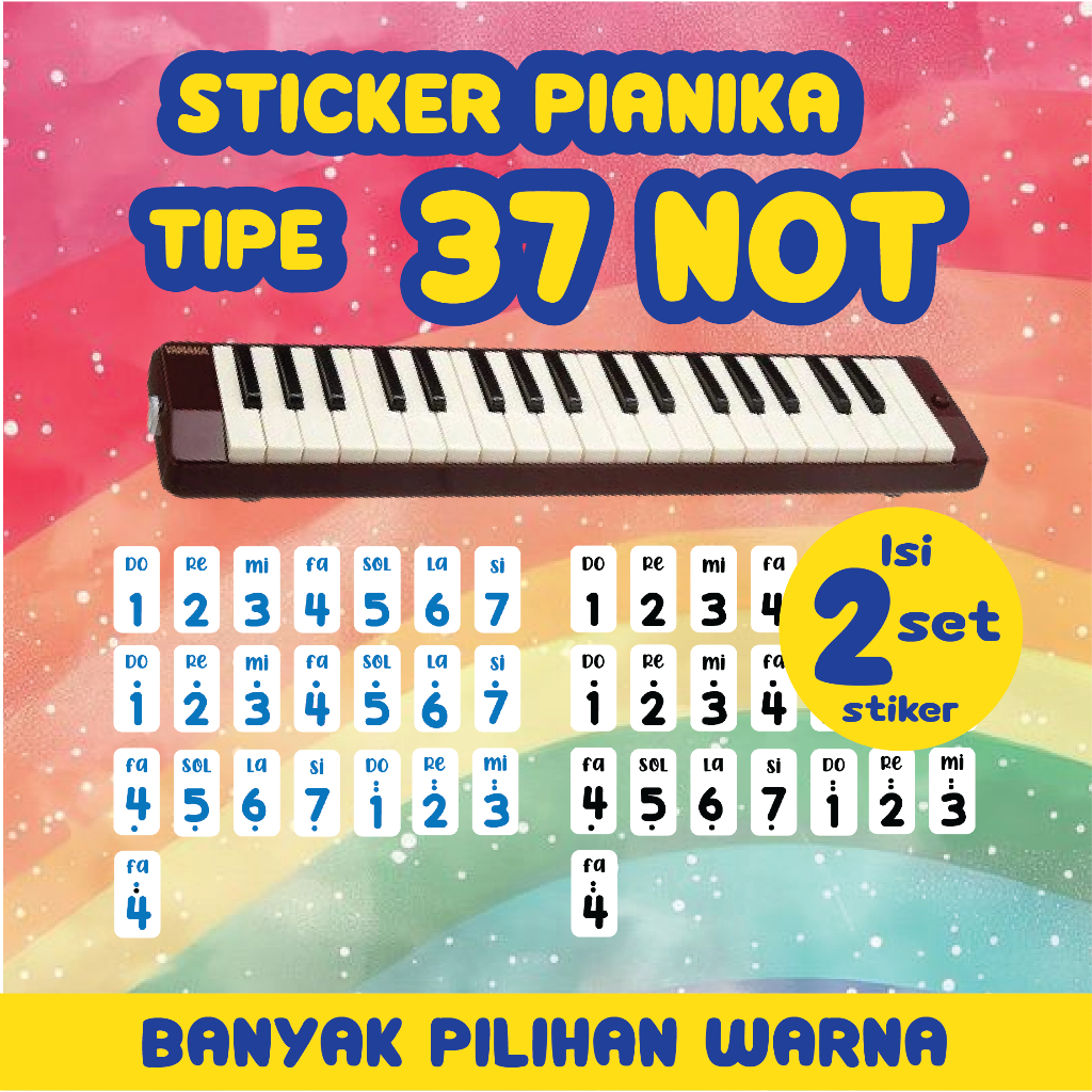 

[ Dapat 2 SET ] Stiker pianika 37NOT PREMIUM sticker pianika not piano tuts pianika not pianika