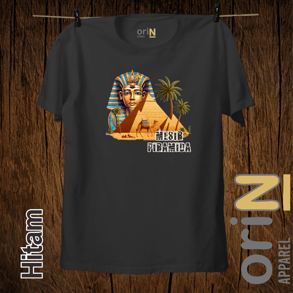 Baju Kaos Pakaian Distro Cotton Combed 30s' MESIR PIRAMIDA