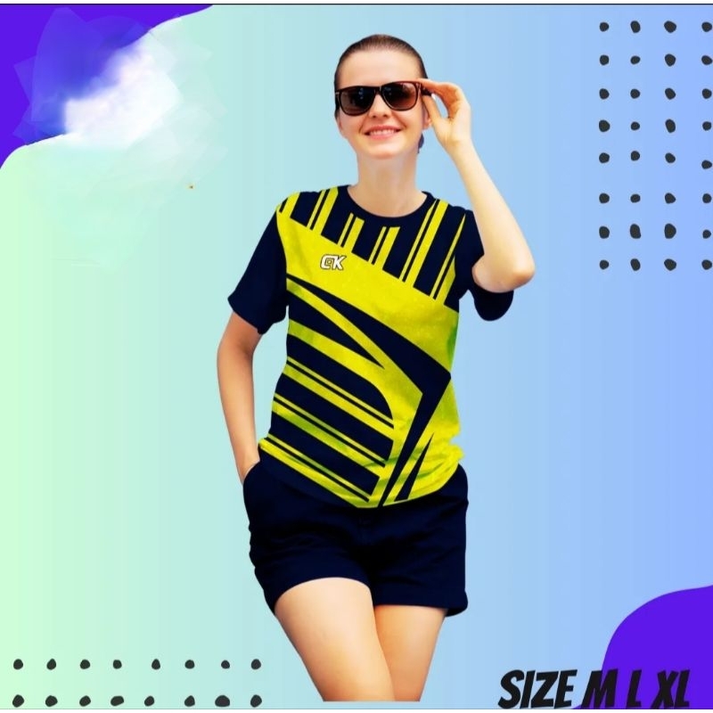 ( COD ) KAOS OLAHRAGA WANITA BAJU VOLLY WANITA BAJU SENAM WANITA JUMBO KAOS TRAINING RUNNING SIZE ML