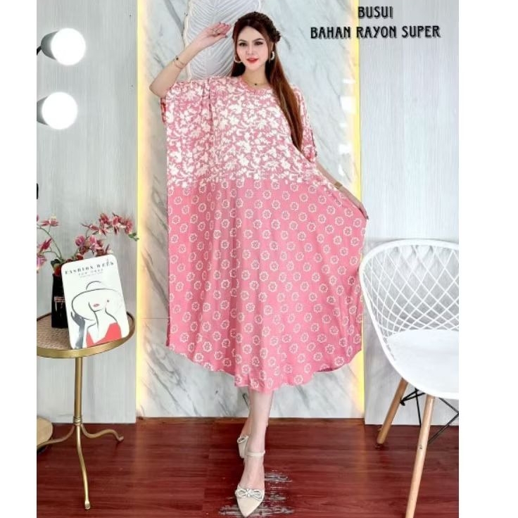 Daster Lowo Batik Soft Rayon Super Resleting Depan Busui Bumil / Daster Jumbo Batik Cap Soft Rayon S