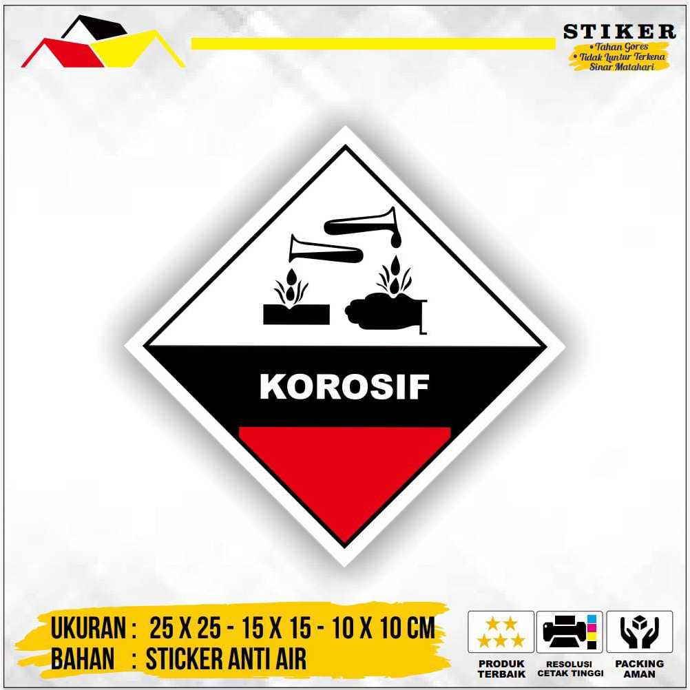 

Stiker Simbol Label K3 Limbah B3 Hazmat Korosif