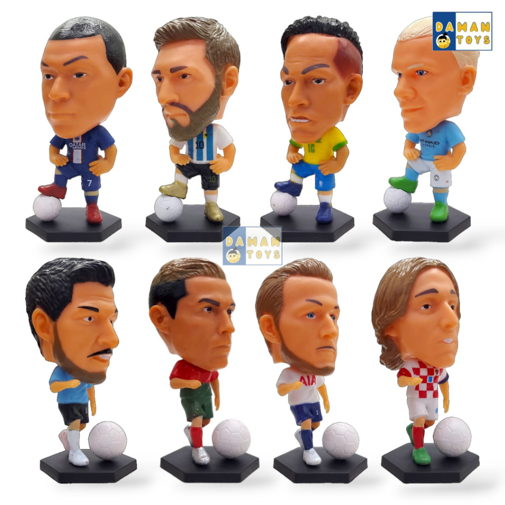 Miniatur Figure Pemain Bola Soccerwe Kodoto Ronaldo Mbappe David Beckham Lionel Messi Sergio Ramos