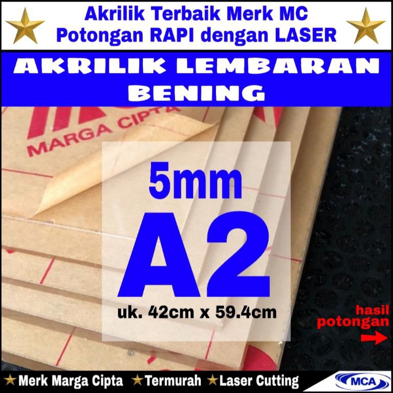 AKRILIK lembaran 5mm uk A2  Akrilik bening  Marga cipta  Acrylic