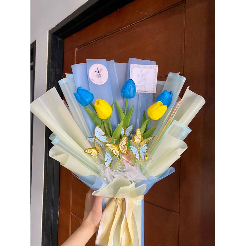 Tulip Artificial Bouquet [5 Tangkai] / Buket Tulip / Buket bunga / Bouquet Bunga