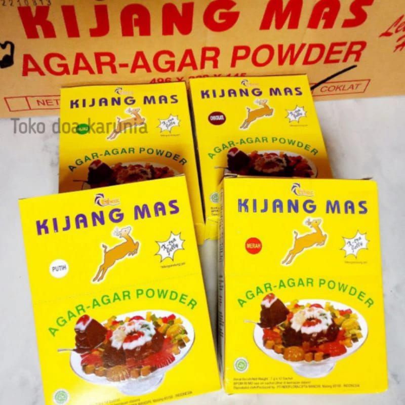 

Agar agar Kijang Mas 1box (isi 12 sachet)