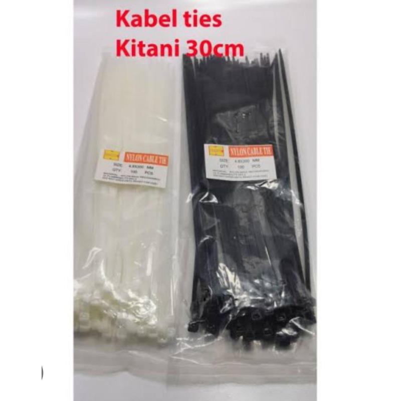 

KABEL TIES/ TALI PENGIKAT 30CM(4,8X300) HITAM/PUTIH KITANI