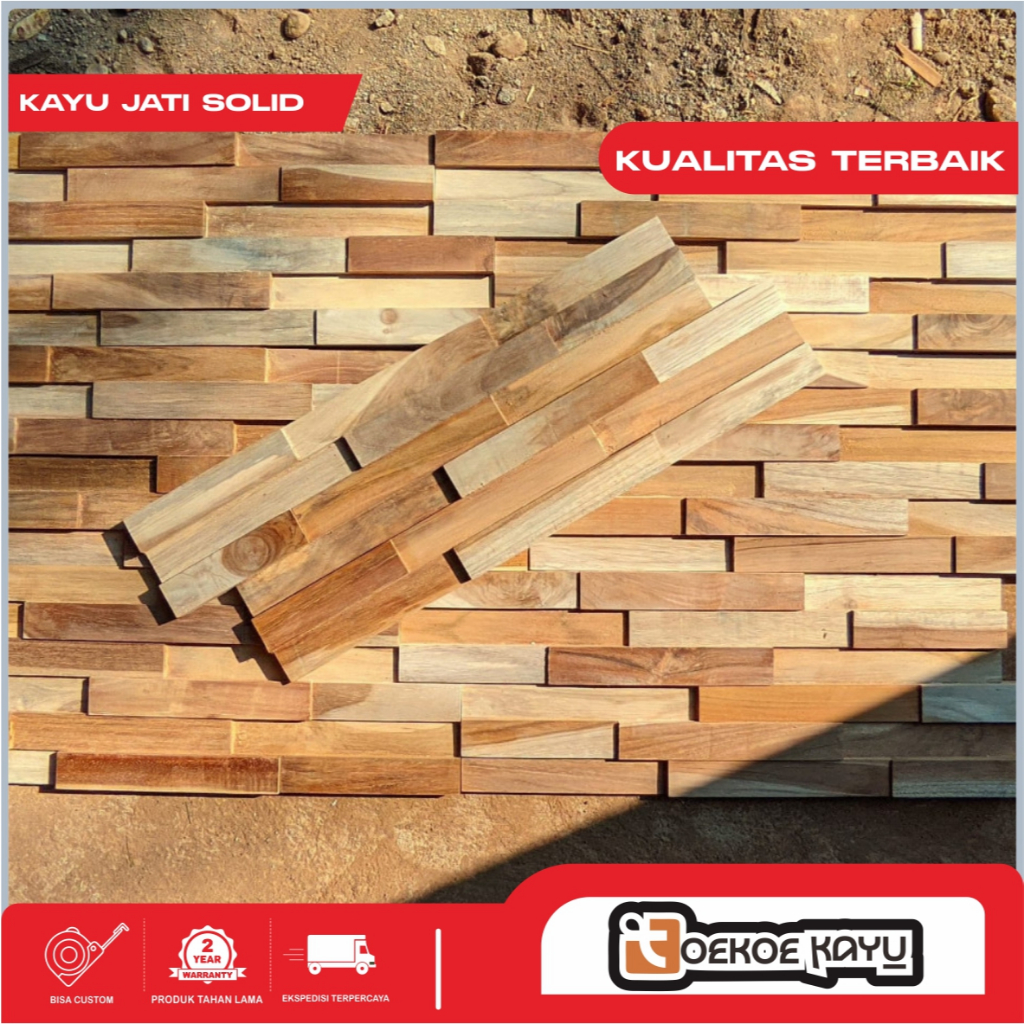 panel dinding kayu jati, dinding kayu, Wooden Wall Jati Panel Dinding