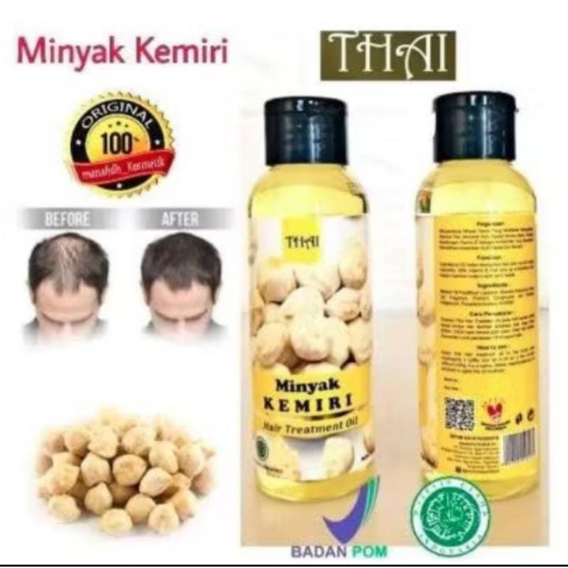 Minyak Kemiri Original Murni Bening Ampuh Melebatkan rambut atasi rambut rontok pitak botak menebalk