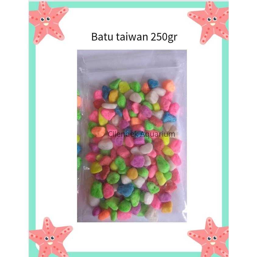 BATU WARNA WARNI TAIWAN HIASAN AQUARIUM 250GR/BATU HIAS POT