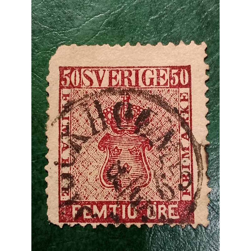

Prangko Swedia 50 ORE Coat of arms Tahun 1861 USED