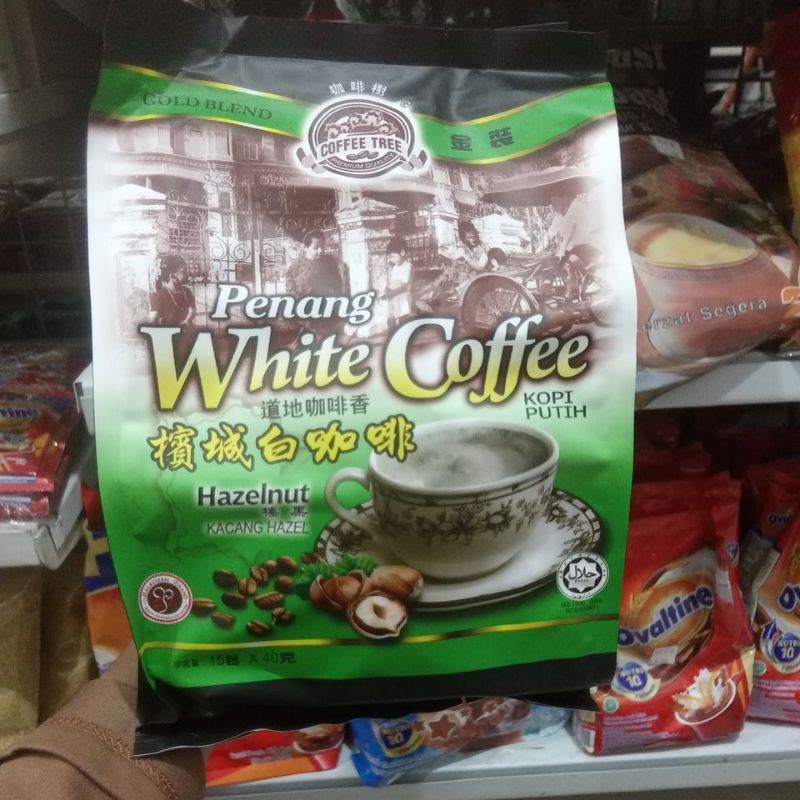 

Penang White Coffe Kacang Hazelnut berat bersih 600gr(15 sachetx40gr)