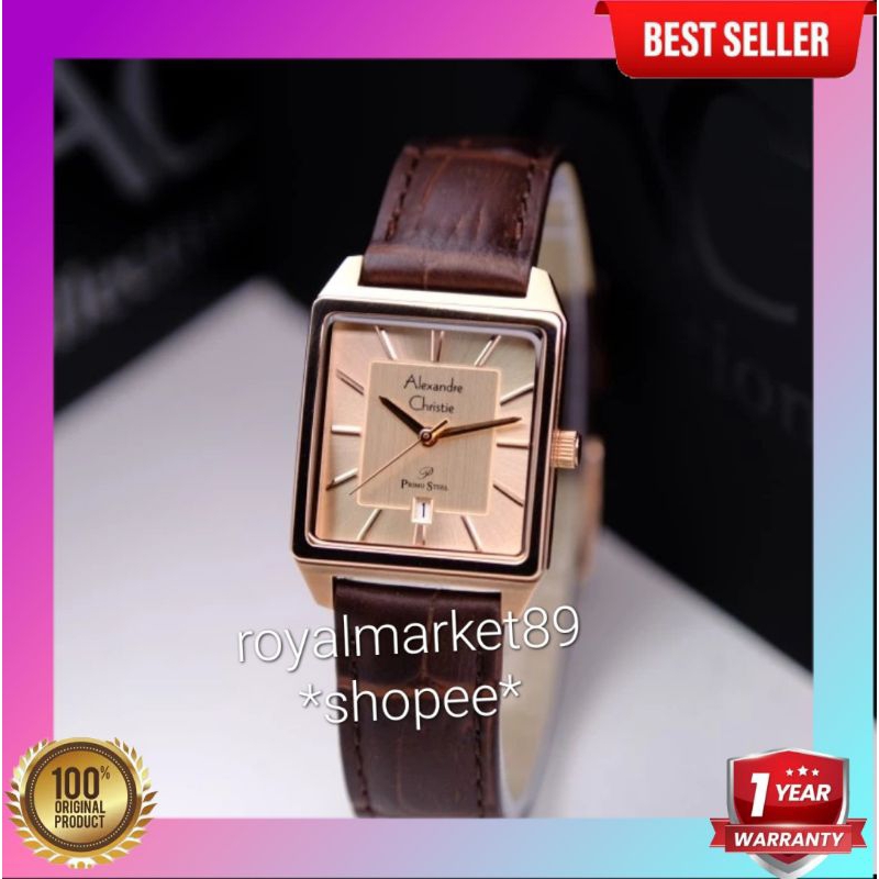 [PILIHAN WARNA LAIN GESER FOTONYA] ORIGINAL JAM TANGAN WANITA ALEXANDRE CHRISTIE ANALOG CEWEK KULIT 