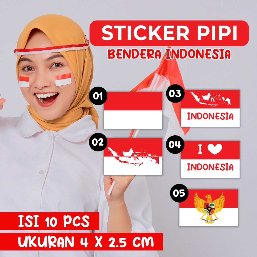 

Stiker Pipi Merah Putih / Stiker Bendera Merah Putih Untuk Pipi / Stiker Kemerdekaan Merah Putih