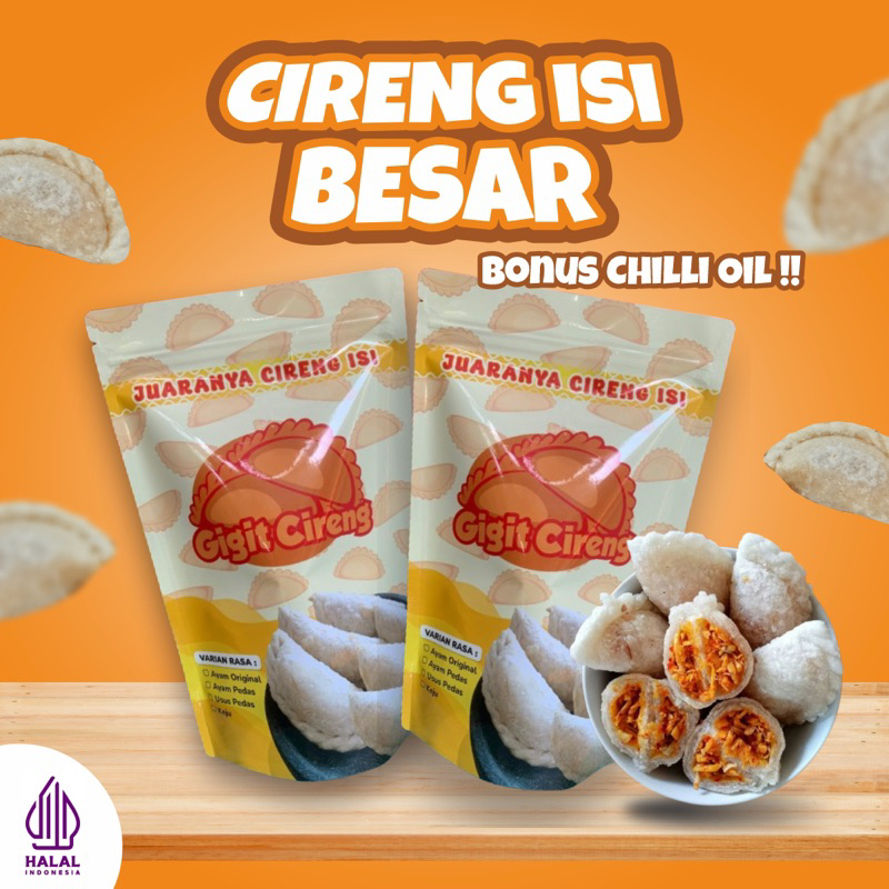 

CIRENG ISI PAKET BESAR BONUS CHILI OIL. ISI AYAM PEDAS/AYAM ORIGINAL//USUS PEDAS/KEJU