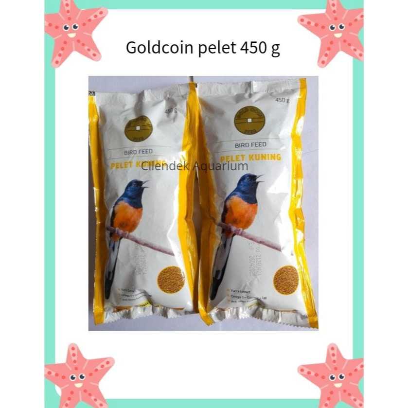 Goldcoin pelet 450gr royal pelet kuning pakan burung