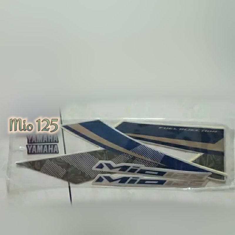 lis body/Striping/stiker yamaha Mio 125 M3 Biru Silver 2018 velg emas kw