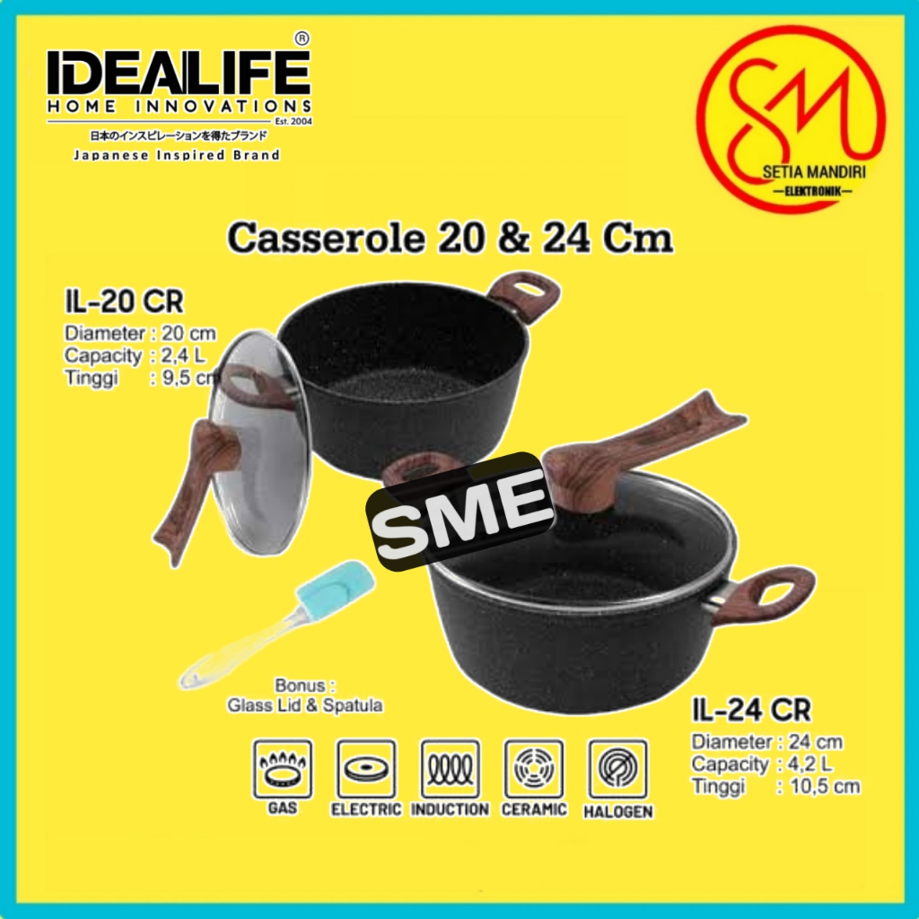 IDEALIFE Casserole Cookware - Panci Casserole Serbaguna