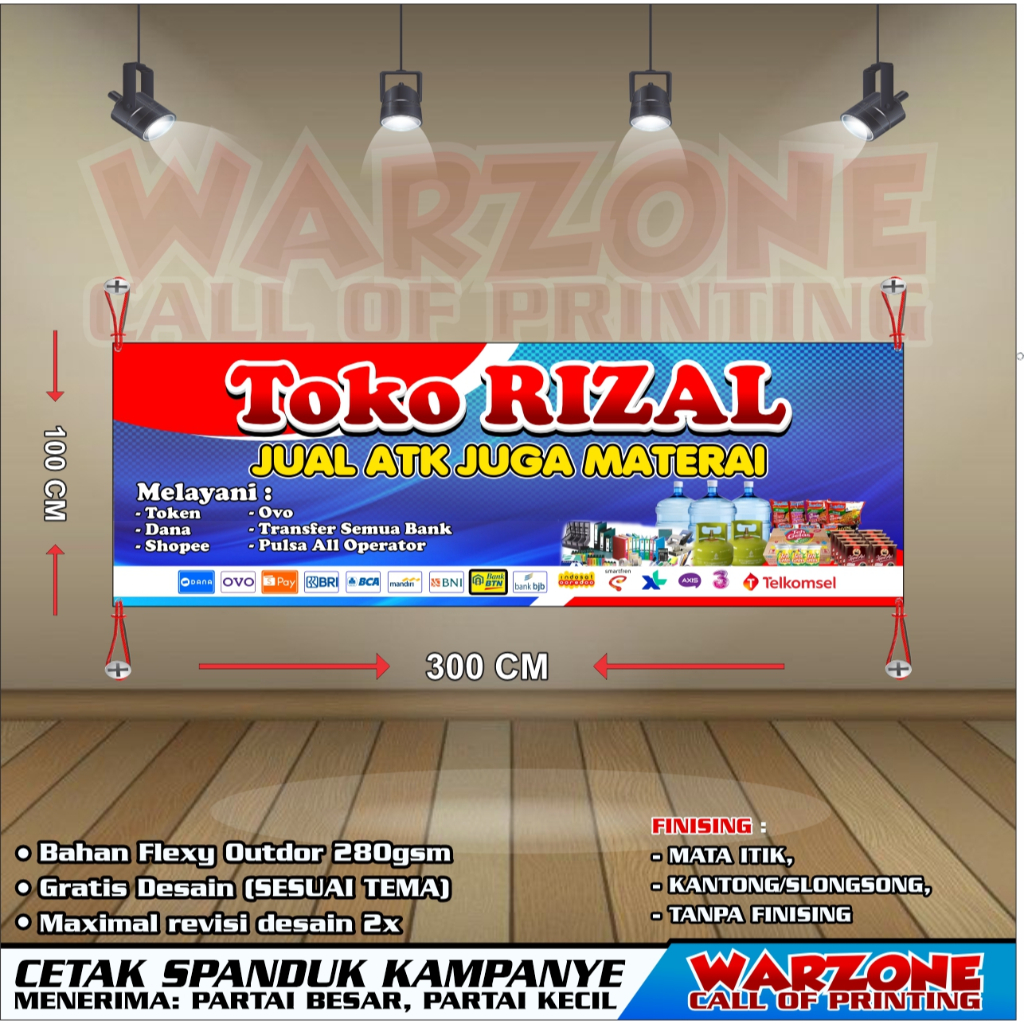 SPANDUK TOKO JUALAN,BANNER,BALIGHO,TOKO KELONTONG,MEDIA PROMOSI