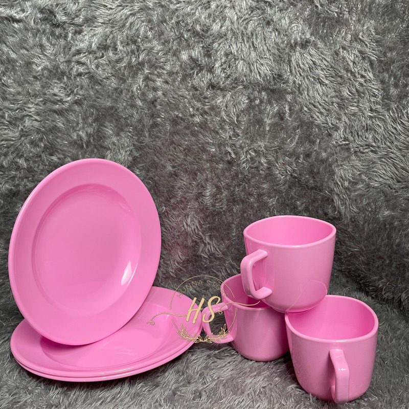 135 P09 PROMO 6 PAKET HEMAT PERALATAN MAKAN PIRING DAN GELAS BAHAN MELAMIN ASLI TEBAL DAN TAHAN PANA