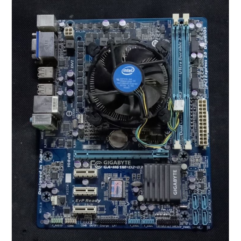 Motherboard H61 paketan Kipas & Prosesor