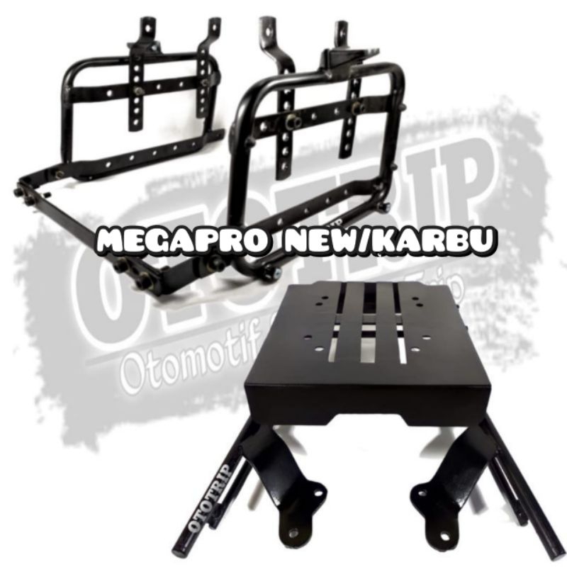 Paket komplit motor megapro monoshock new/karbu megapro primus Breket Top Box Model Geser dan Breket