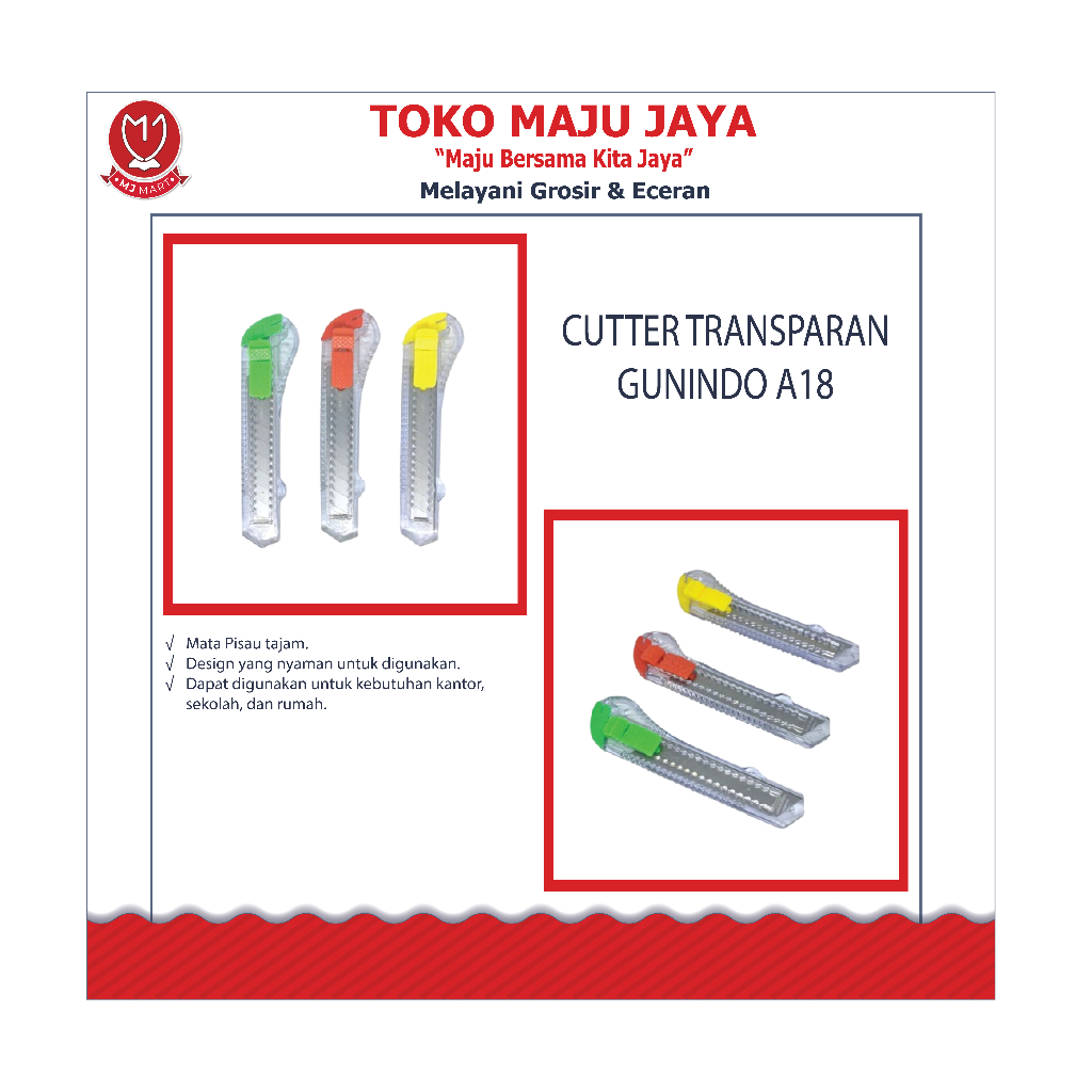 

CUTTER TRANSPARAN GUNINDO A18*