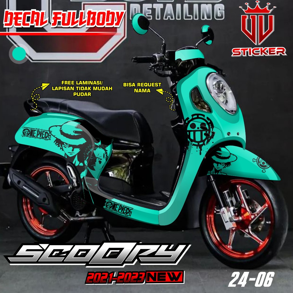 Decal Sticker Full Body Honda Scoopy Prestige 2021 2022 2023 2024 Sticker Decal Scoopy One Piece Rac