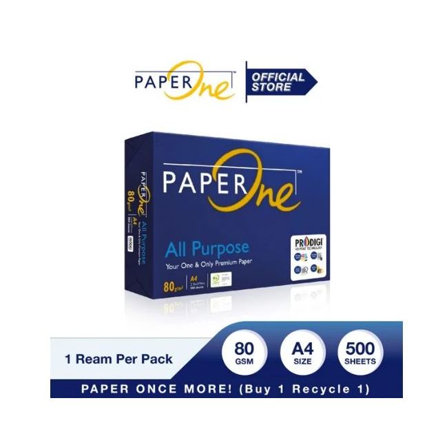 

PaperOne Kertas A4 80gr All Purpose 1 Rim 500 lembar Kertas HVS