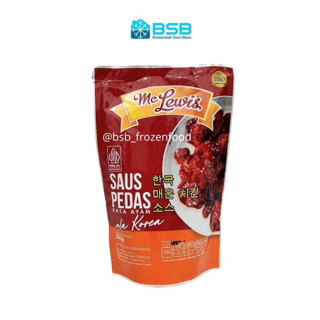 

McLewis Saus Pedas Rasa Ayam Ala Korea 250 gr / Mc Lewis Hot Korean Sauce 250gr