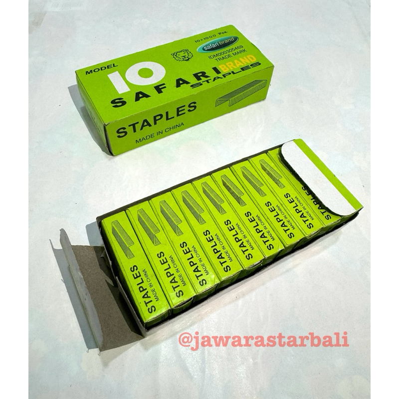 

Isi Staples no. 10 SAFARI Brand / Isi Kacip / Staples isi 10 pack (10.000 pcs)