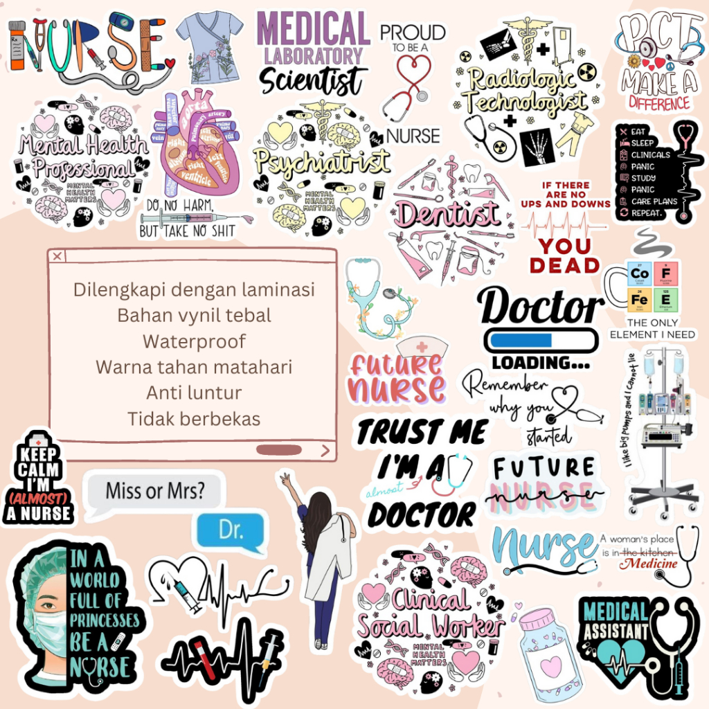

Stiker Satuan Quotes Motivasi Doctor Nurse Waterproof Aesthetic Hiasan Laptop Tumbler Stiker Laptop