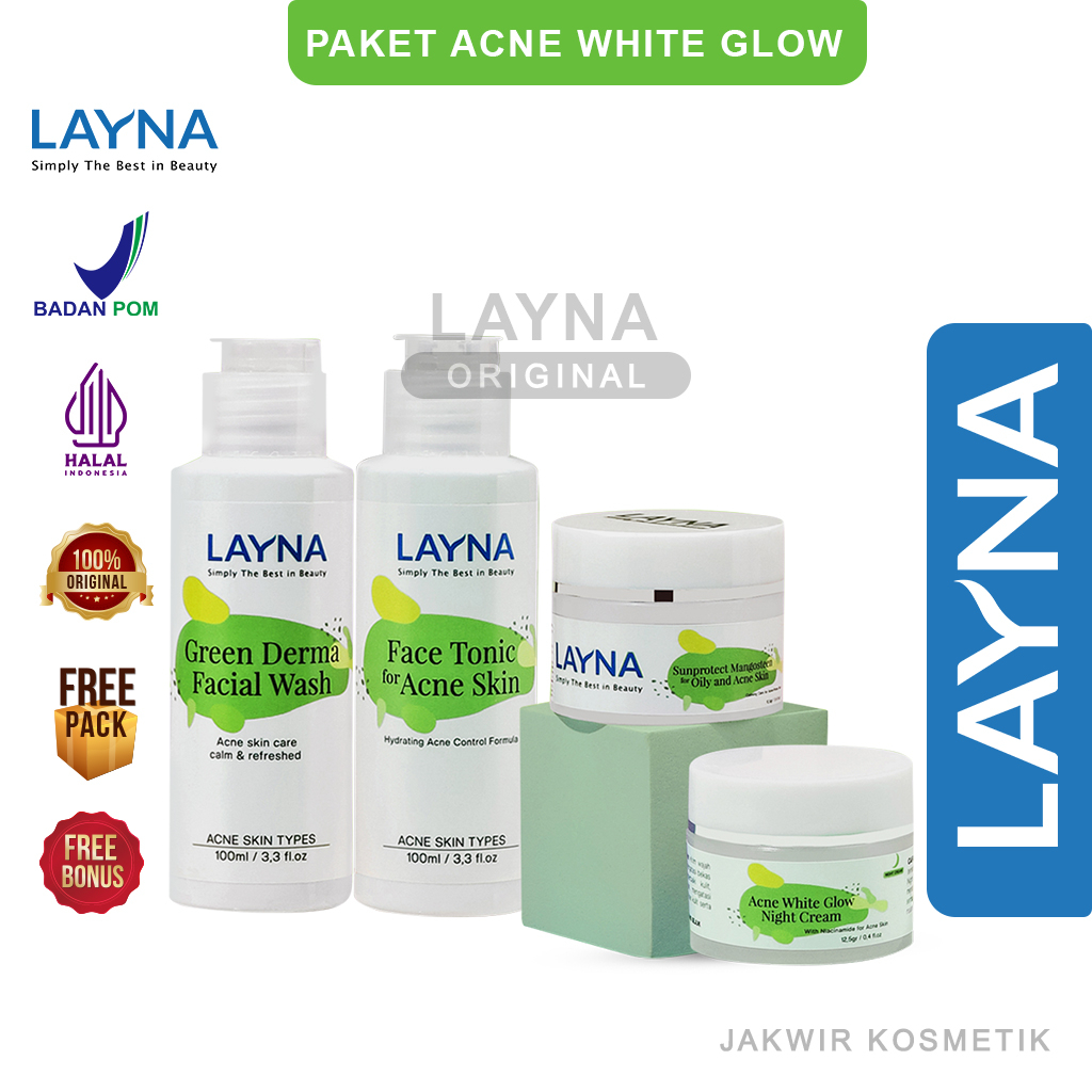 LAYNA SKINCARE PAKET ACNE BPOM HALAL