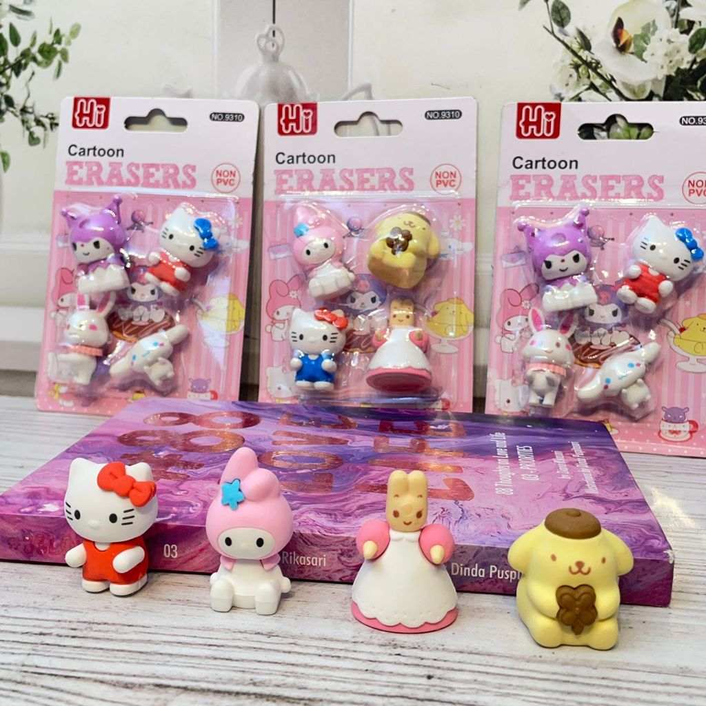 

Penghapus Sanrio 1 Set isi 4 PCS Cute / Penghapus Sanrio 1 Papan isi 4 PCS Kuromi Cinamorol Eraser Stationary Fancy Sekolah