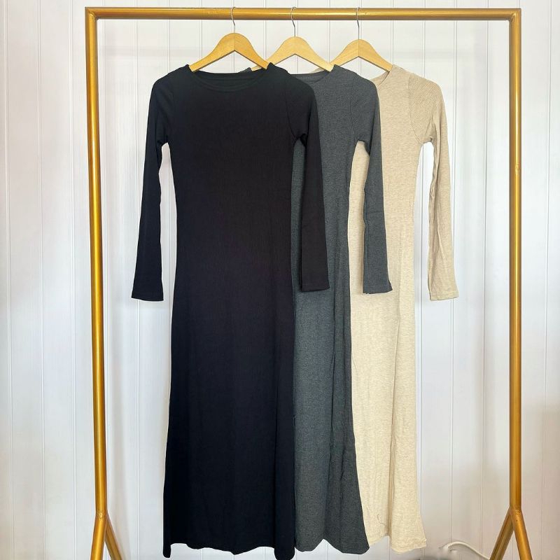 Bodycon Dress Rib Knit Import