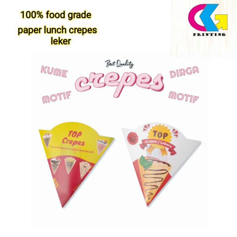 

(isi 50 pcs ) PAPER LUNCH CREPES / KEMASAN KREPES LEKER MOTIF BERWARNA