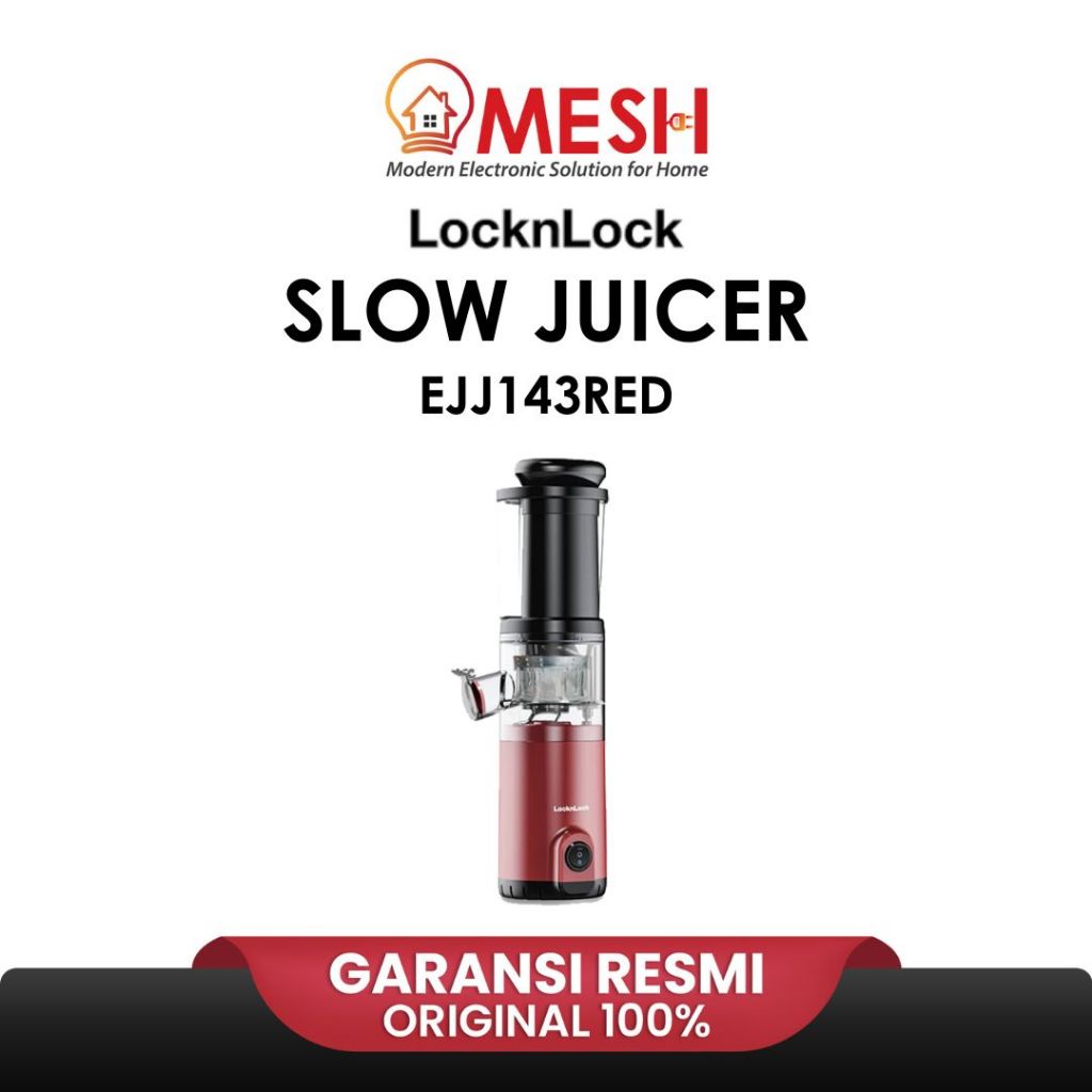 LocknLock EJJ143RED – Smart Slow Juicer 100 Watt Pengejus Lambat Original New Arrival terbaru Juicer