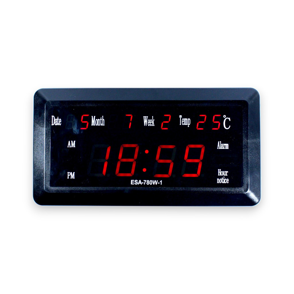 ESA Jam Dinding Digital LED Wall Clock Warna Hitam