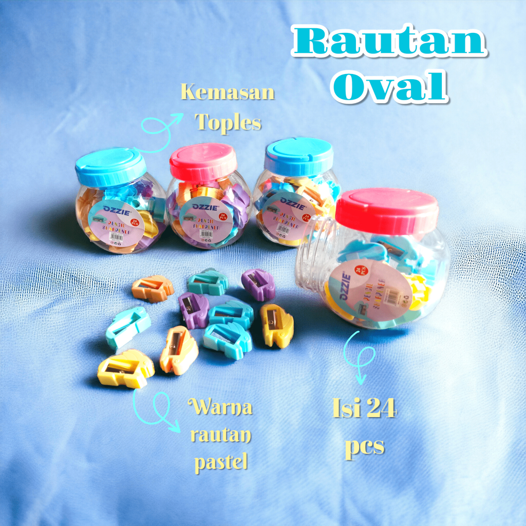 

RAUTAN STOPLES ( 24 PCS ) Serutan Ongotan Rautan Pensil Toples Motif Karakter Lucu