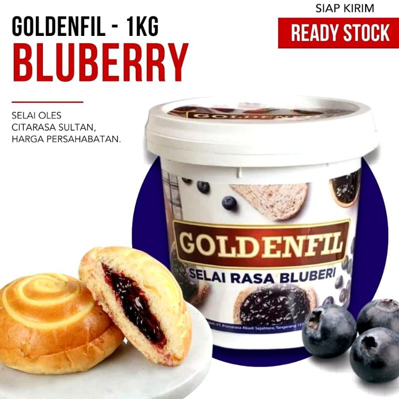 

Goldenfil Blueberry Jam 1 kg Selai Rasa Blueberry
