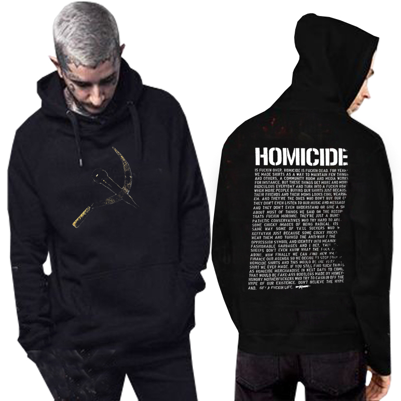 Jumper Hoodie Band Homicide - Mic Arit Hoodie Bahan Cotton Fleece | Pullover Hoodie M L XL XXL | Rea