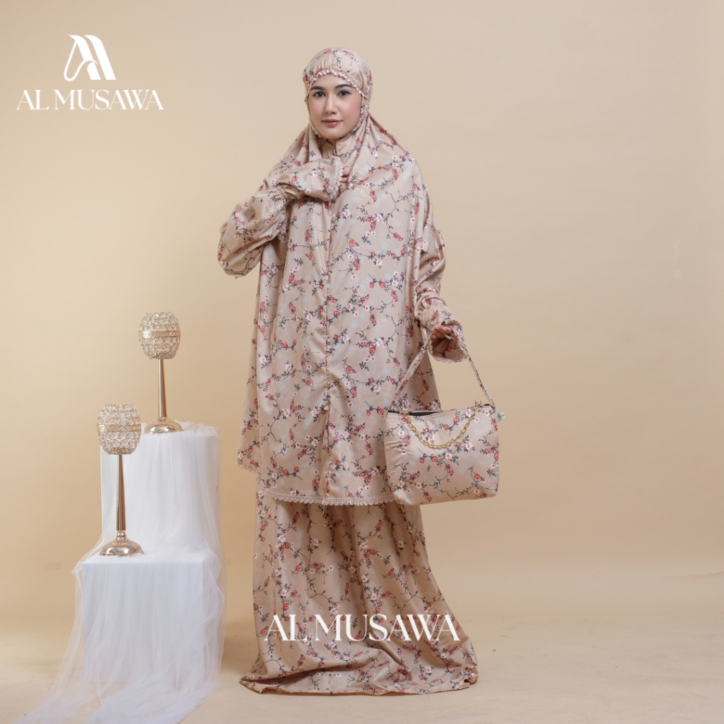 Mukena Dewasa Umroh Berlengan Mukenah Ihram Tangan Potongan Atas Bawah Khalisa Series