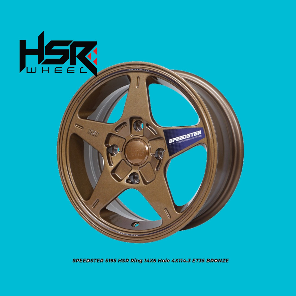 pelek mobil racing standar ring 14 HSR pcd 4 warna silver lebar 6 r14