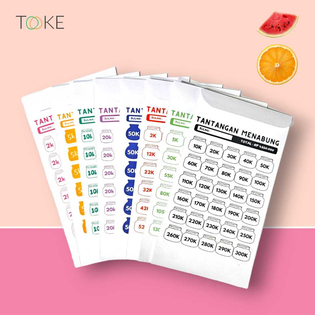 

Amplop Target Savings Challenge Tantangan Menabung Tabungan/Amplop Tabungan (isi 10 Lembar)