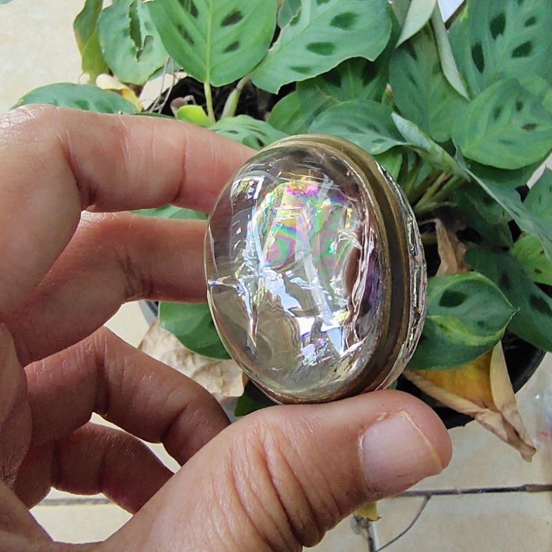 Cincin perak pria big size dengan batu kecubung air pelangi