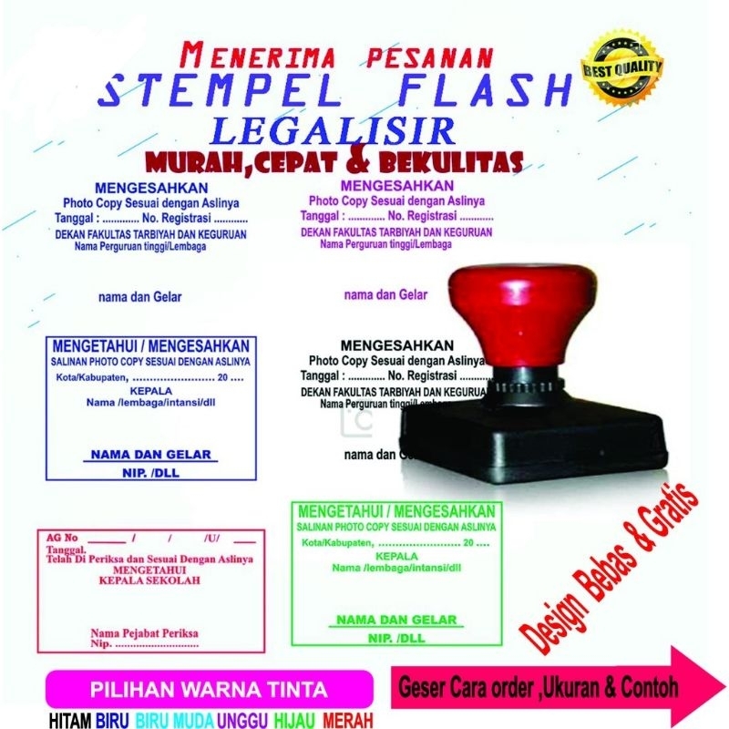

stampel legalisir guru, kepala sekolah dll