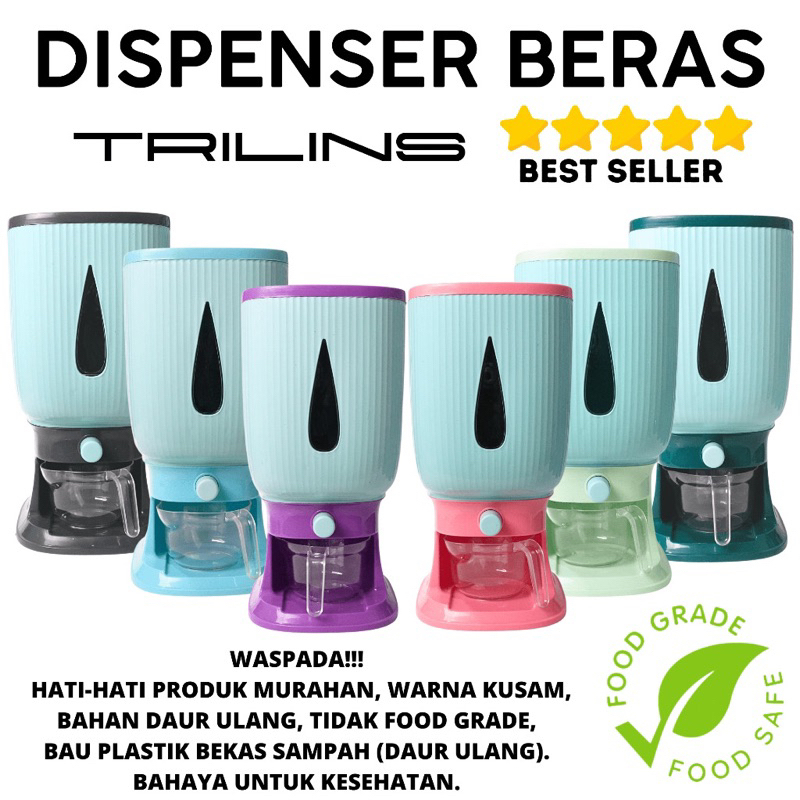 Dispenser Beras 10 Kg TRILINS / Wadah Beras